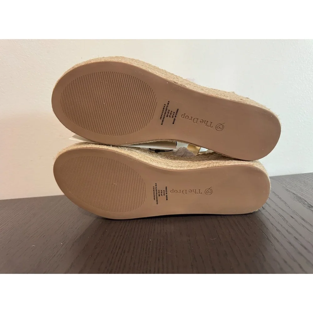 The Drop Listilla Espadrille Wedge Sandal Women 8.5 Gold Metallic Platform